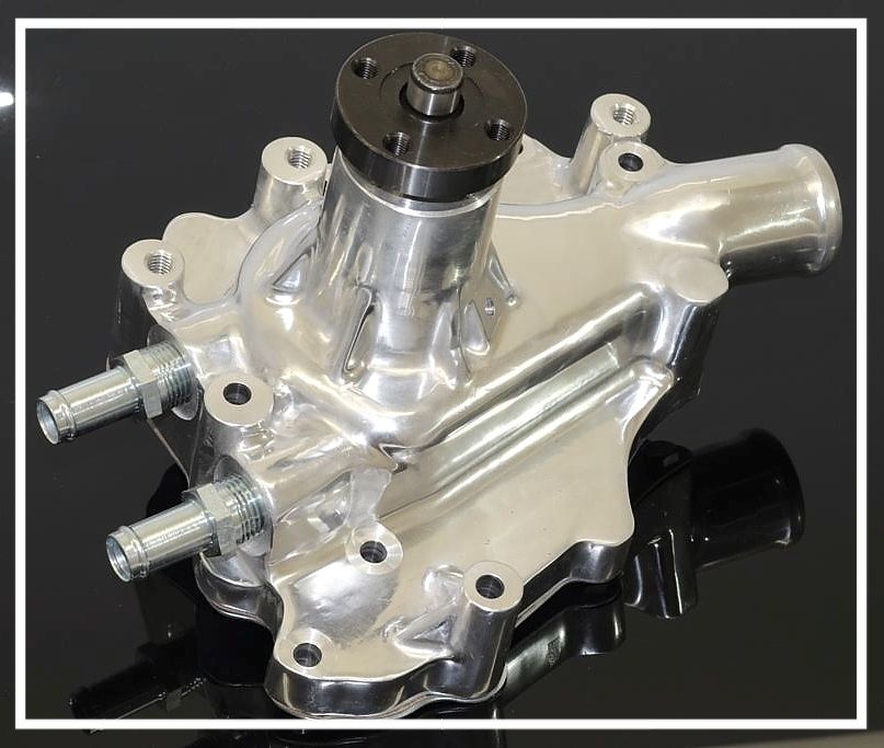 SBF FORD 289 302 351W POLISHED ALUMINUM WATER PUMP ALUMINUM IMPELLER HC